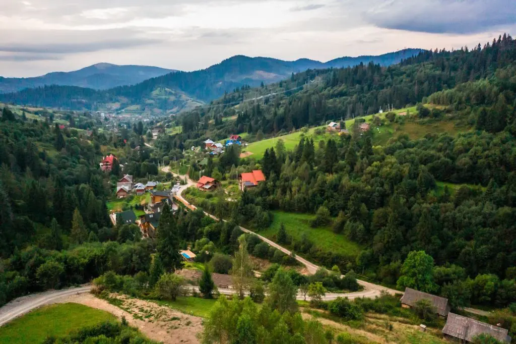 снимка на село от високо